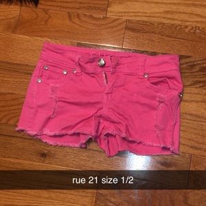 Rue 21 pink jean shorts